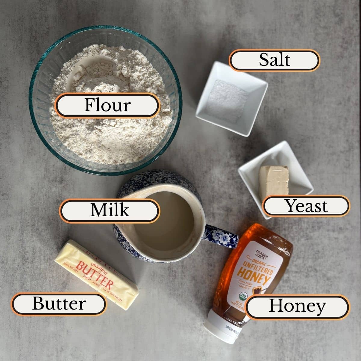 Toast Bread Ingredients on Table