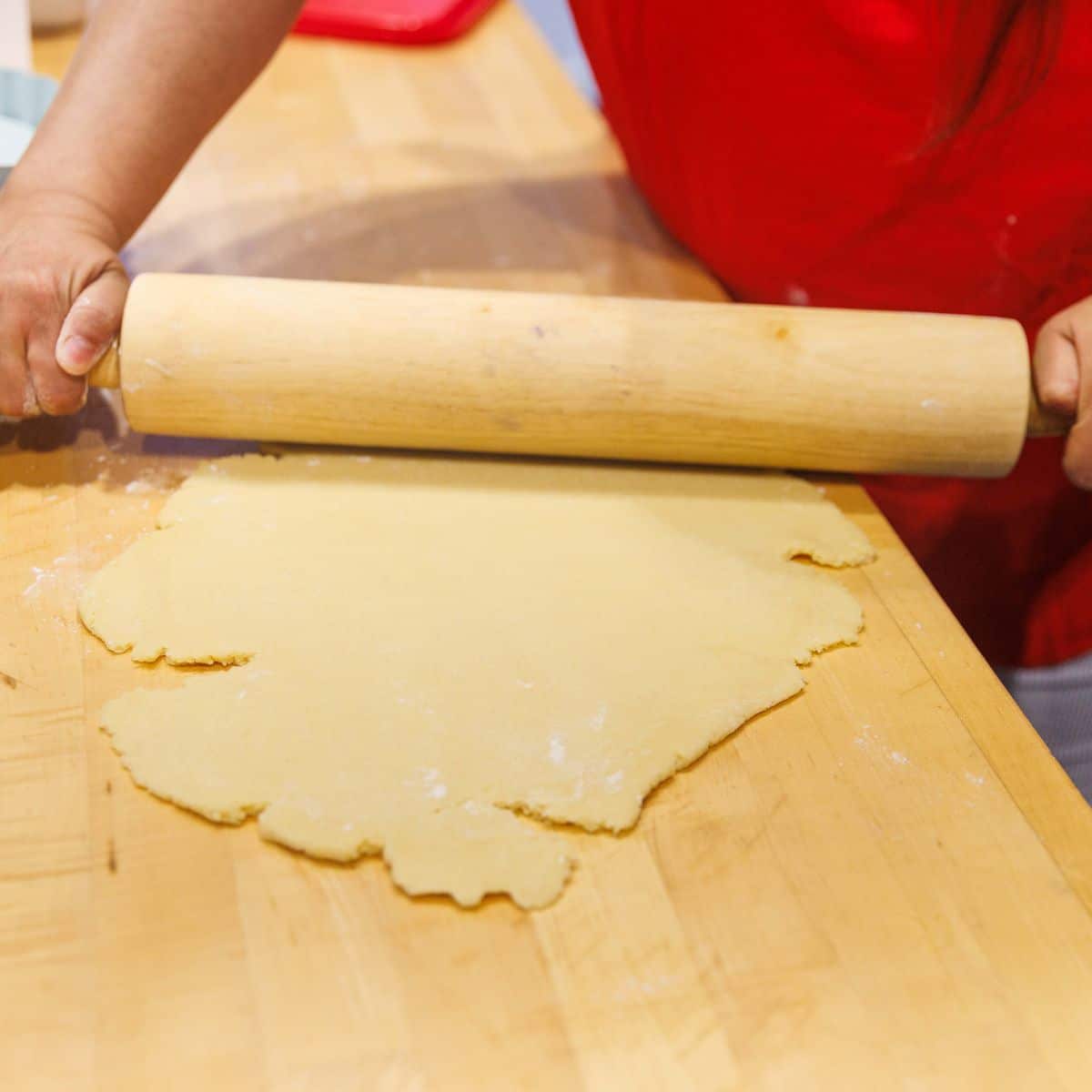 Rolling out of Short Bread crust for fig tart