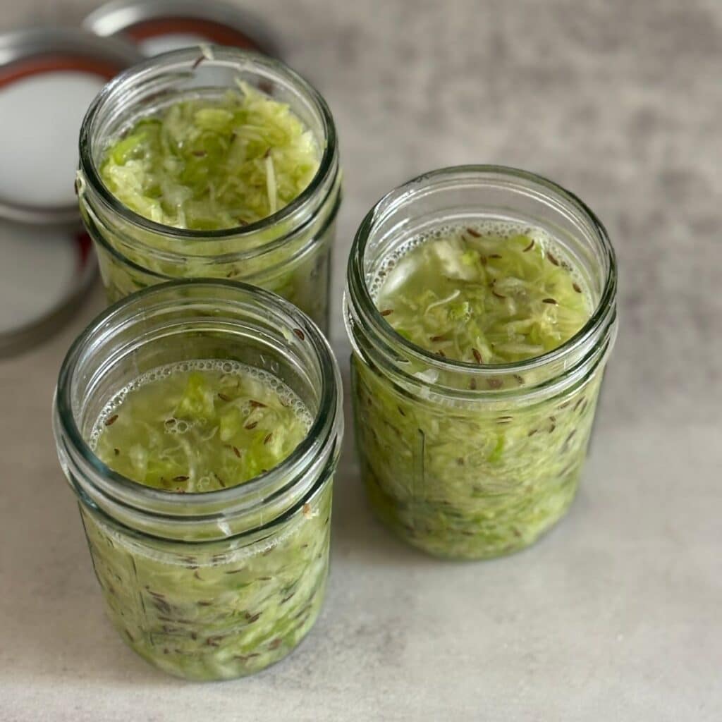 Sauerkraut in Jars