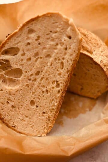 Gluten Free Bread Cut in Half
