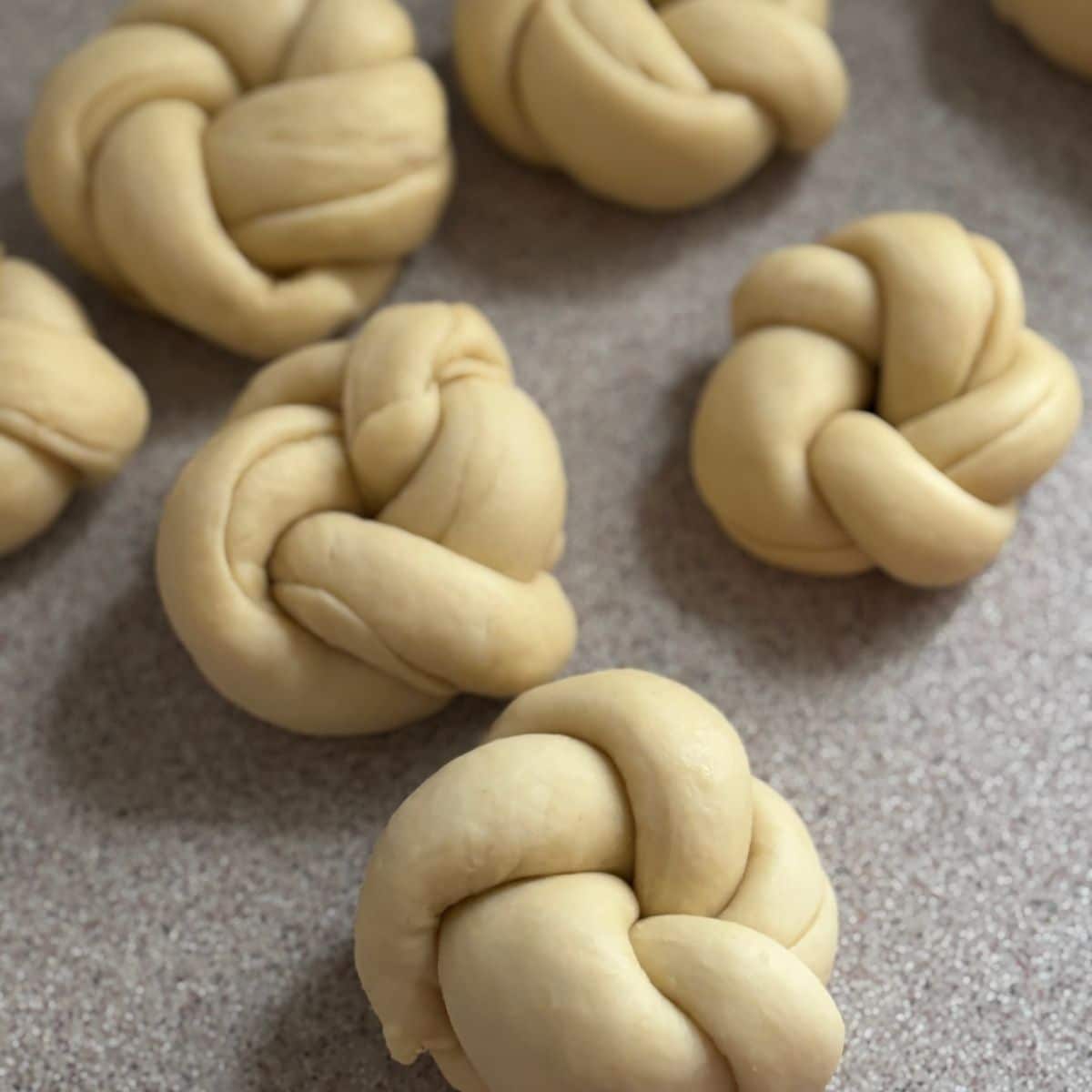 Bread Rolls Shaped on Work Surface