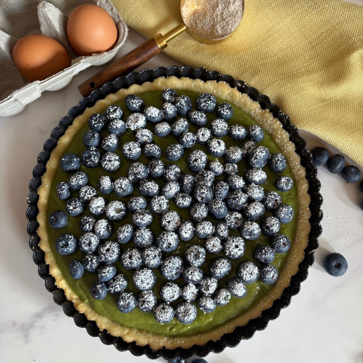 Blueberry Matcha Tart