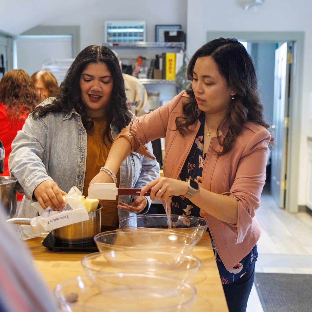 Women Baking in Baking Class