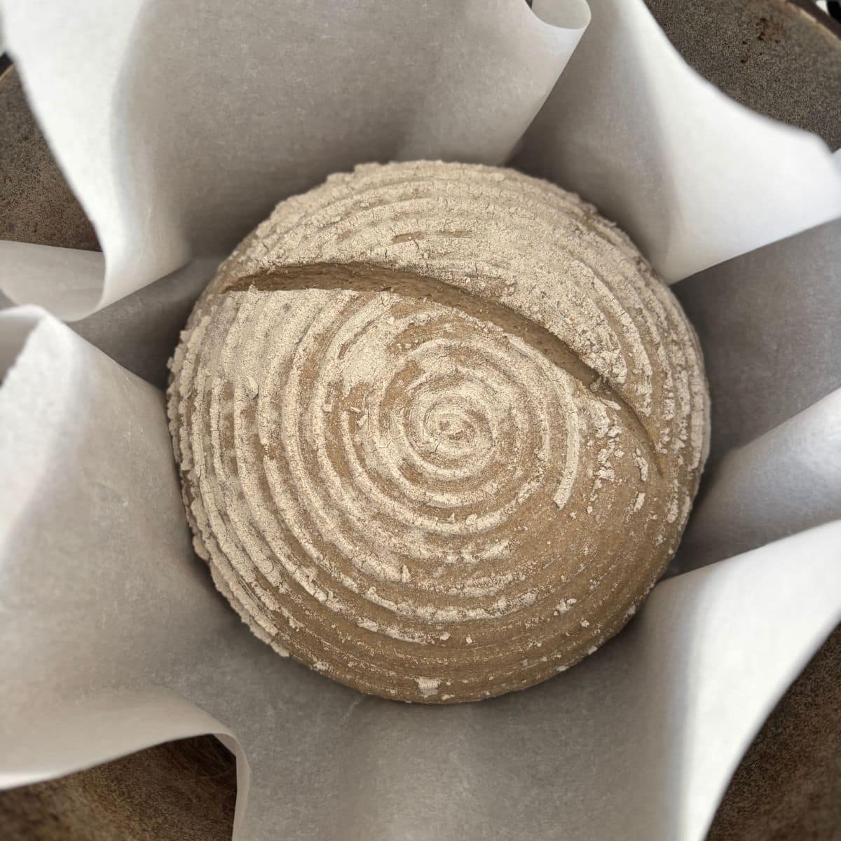 German Rye Bread Scoring in Dutch oven