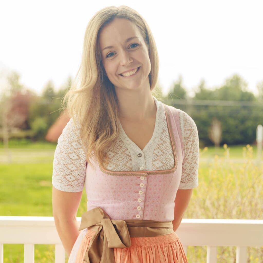 Woman in dirndl head shot