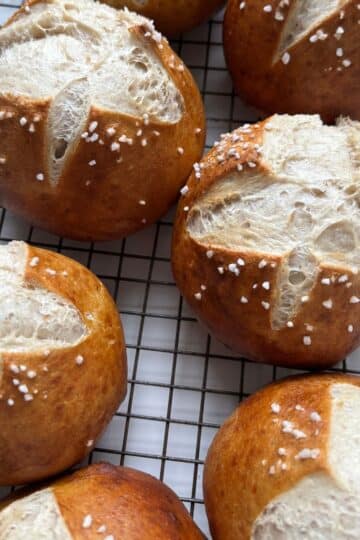 Pretzel Rolls on Cooling Tray
