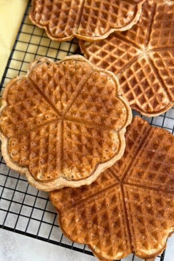 German Waffles with Fresh Milled Flour on cooling rack