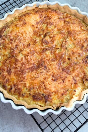 Onion Tart on Cooling Rack