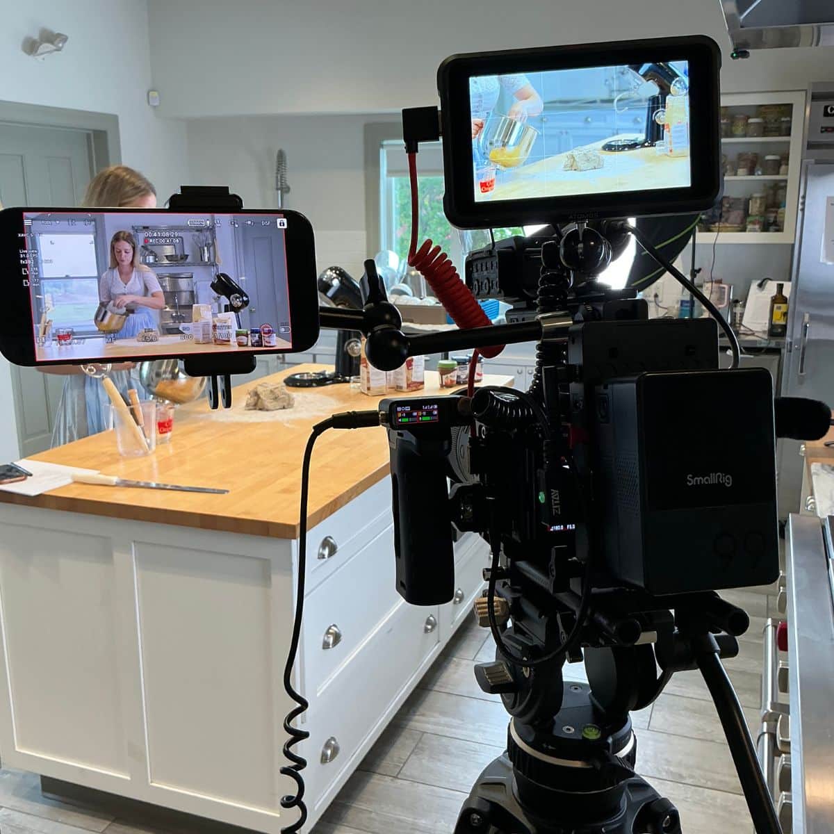 Woman Being Filmed baking for collaboration